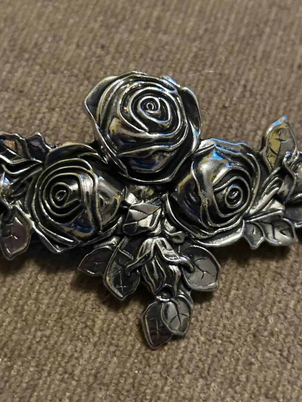 Silver Gray Roses Silver Color Hair Clip Pin New Girls Event Style